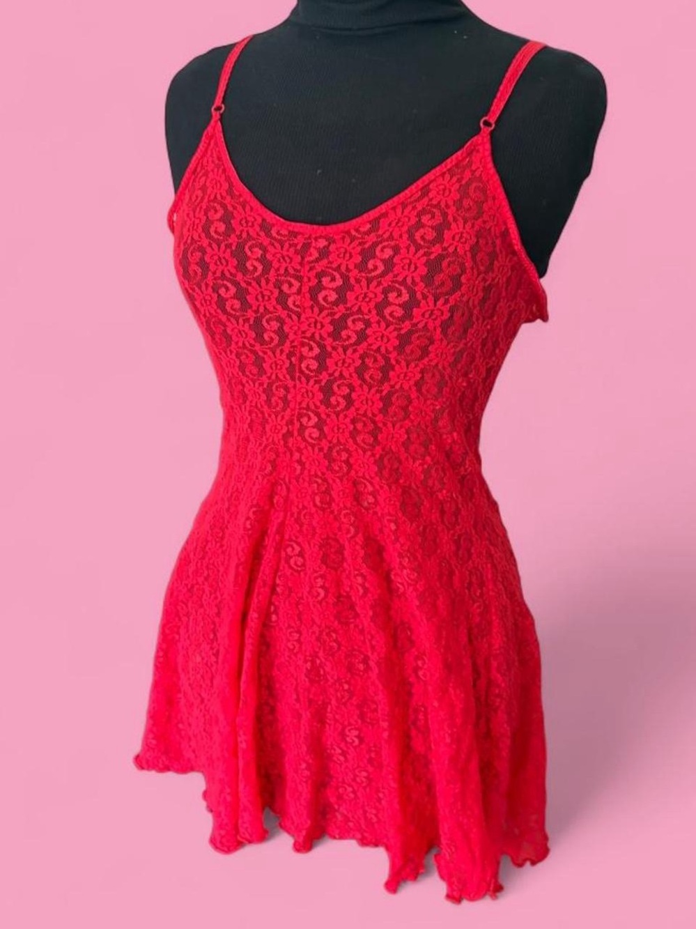 Vintage red lace nighty